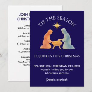Cartão De Festividades Serviços de Igreja do Natal TIS A ÉPOCA Moderna