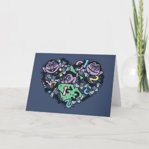 Cartão De Festividades Sésamo Sésamo Conde von Count Doodle Heart