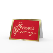 Sessões de saudação vermelho e ouro Natal