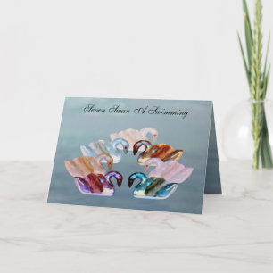 Cartão De Festividades Sete Swans A Nadadores