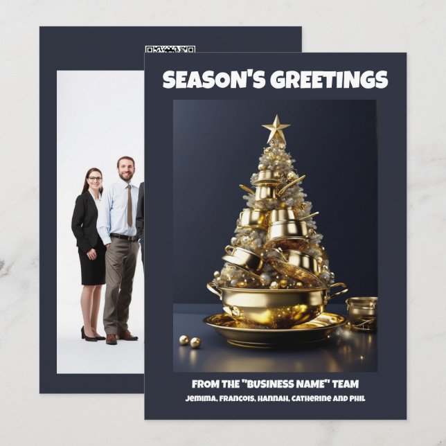 Cartão De Festividades Setor de restauração da árvore de Natal culinária (Frente/Verso)