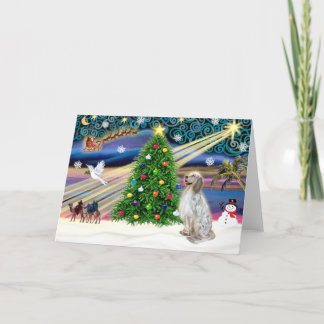 Cartão De Festividades Setter de inglês mágico de Natal