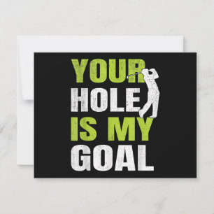 Cartão De Festividades Seu Buraco É Meu Objetivo - Jogador de Golfe Humor