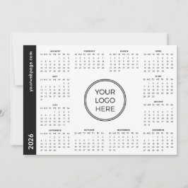 Cartão De Festividades Seu Logotipo Aqui Calendário branco 2026