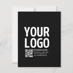 Cartão De Festividades Seu logotipo c/ código QR editável e texto