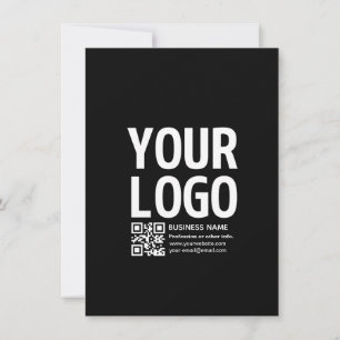 Cartão De Festividades Seu logotipo com código QR e texto editáveis