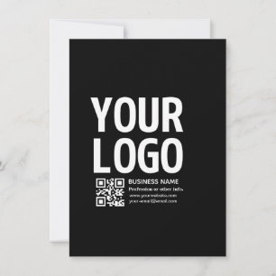 Cartão De Festividades Seu logotipo com código QR e texto editáveis