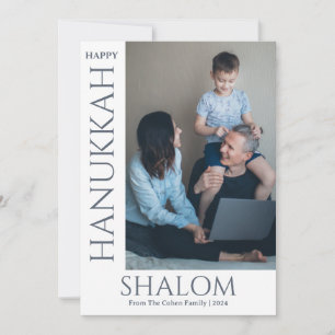 Cartão De Festividades Shalom White Letter Hanukkah foto da família