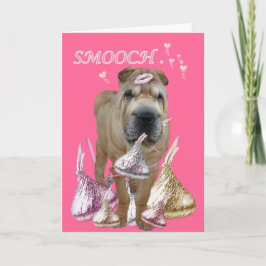 CARTÃO DE FESTIVIDADES SHAR-PEI DÁ BEIJOS E SMOOCHES