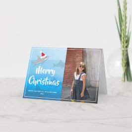 Cartão De Festividades Shark no Natal Folheto de Natal