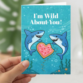 Cartão De Festividades Sharks With Heart lovely Valentine