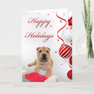 Cartão De Festividades Sharpei Happy Holidays