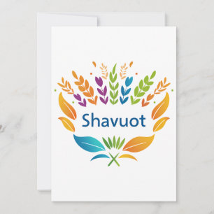 Cartão De Festividades Shavuot - Símbolo Shavuot com Trigo Colorido