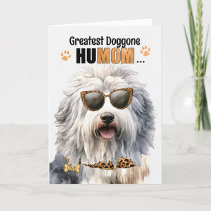 Cartão De Festividades Sheepdog Inglês Maior Dia de as mães HuMOM