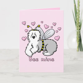 Cartão De Festividades Sheepdog inglês velho da mina da abelha