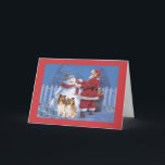 Cartão De Festividades Sheltie Christmas Card Papais noeis e Snowman<br><div class="desc">Lembrar a família e os amigos durante o feriado é uma maneira maravilhosa de manter contato com as pessoas que você ama e se importa. Criei estes cartões de natal de cães com amor e cuidado e tenho a certeza de que qualquer pessoa que ame cães ficará encantada em recebê-los....</div>