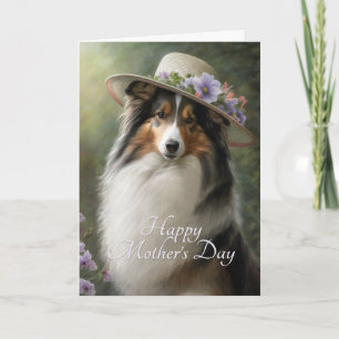 Cartão De Festividades Sheltie Dia de as mães