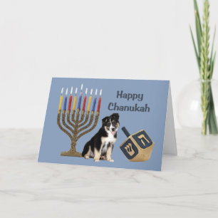 Cartão De Festividades Shepherd Chanukah Card australiano Menorah Dreidel