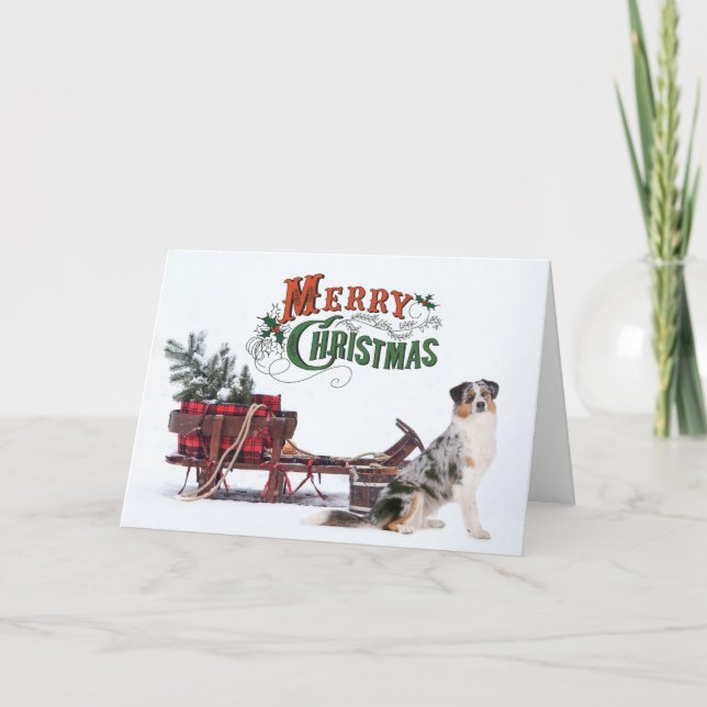 Cartão De Festividades Shepherd Christmas australiano (Frente)