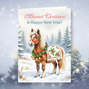 Cartão De Festividades Shetland Pony Personalizado Natal