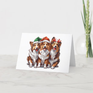 Cartão De Festividades Shetland Sheepdog do Natal