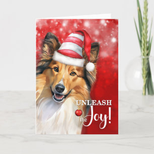 Cartão De Festividades Shetland Sheepdog Libere o Natal da Alegria