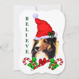 Cartão De Festividades Shetland Sheepdog Natal