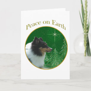 Cartão De Festividades Shetland Sheepdog Peace