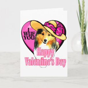 Cartão De Festividades Shetland Sheepdog Sheltie Valentines