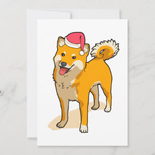 Cartão De Festividades Shiba Inu Papai Noel Cachorro Natal