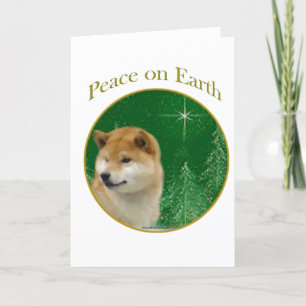 Cartão De Festividades Shiba Inu Peace