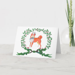 Cartão De Festividades Shiba Inu que descasca para a ALEGRIA!