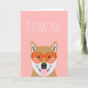 Cartão De Festividades Shiba Inu Valentines - Love you Love Card Love Dog