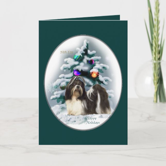 Cartão De Festividades Shih Tzu Christmas Gifts (Frente)