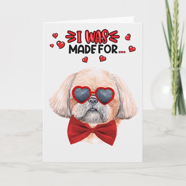 Cartão De Festividades Shih Tzu Dog Feita por amar você Namorados (Frente)
