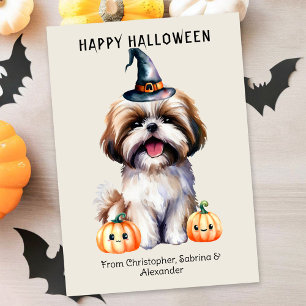 Cartão De Festividades Shih Tzu Dog Feliz Halloween