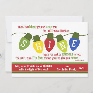 Cartão De Festividades SHINE Christmas Lights 2-Sided Scripture Card