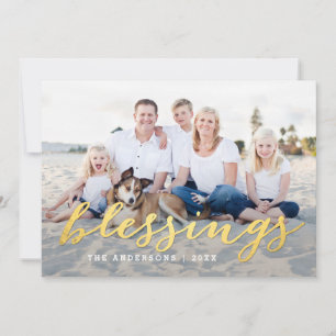 Cartão De Festividades Shiny Blessings Holiday Photo Card