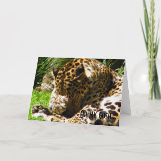 Cartão De Festividades Shy Leopard Belated Saudações