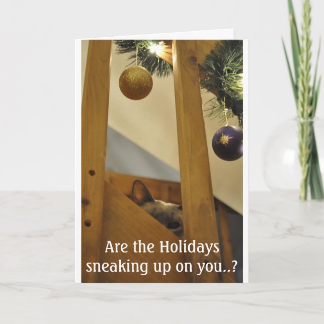 Cartão De Festividades Siamese Sneaky (Frente)