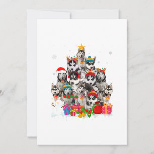 Cartão De Festividades Siberiano Husky engraçado árvore de Natal amante d