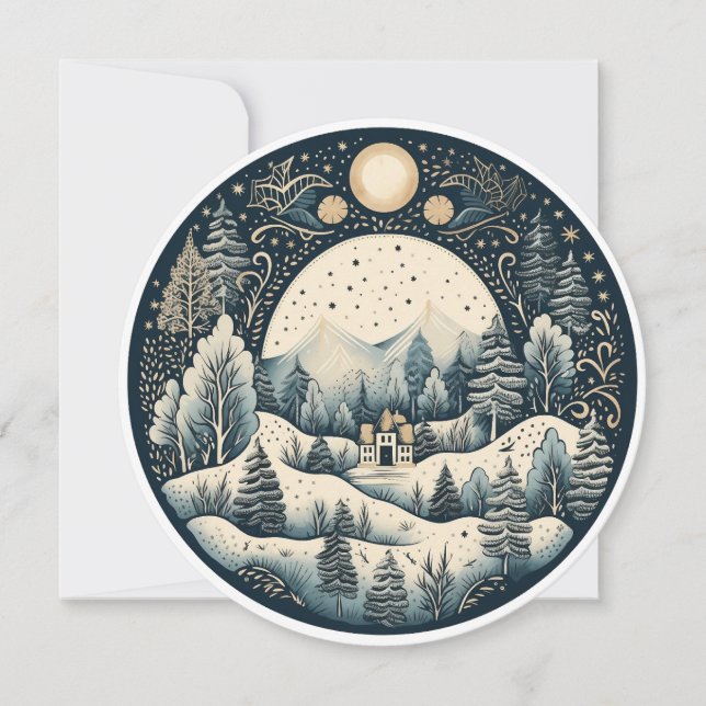 Cartão De Festividades Silêncio Silencioso do inverno (Frente)