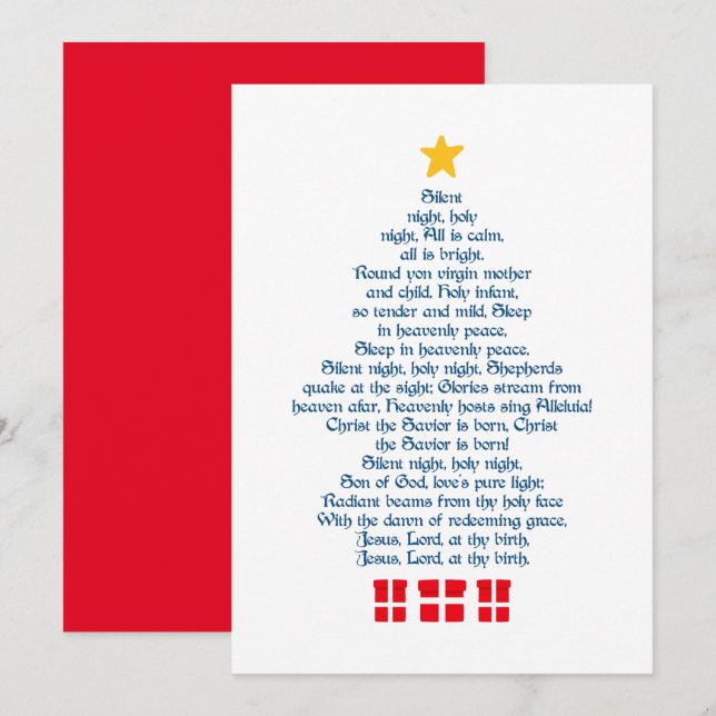 Cartão De Festividades Silent Night (Frente/Verso)