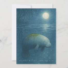 Cartão De Festividades Silent Night, Gentle Sea – Peaceful Manatee