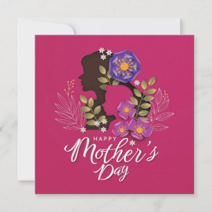 Cartão De Festividades Silhueta da mãe e do filho Dia das mães