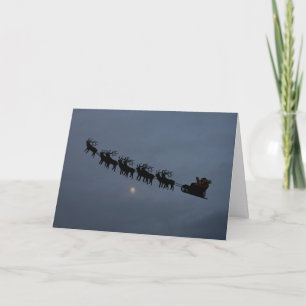 Cartão De Festividades Silhueta de Papai Noel e Rena
