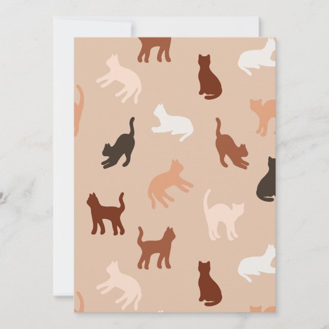 Cartão De Festividades Silhute de gato (Frente)