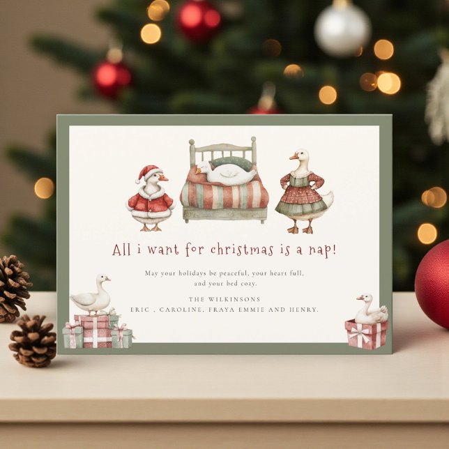 Cartão De Festividades Silly Goose humor christmas holiday greetings card (Criador carregado)