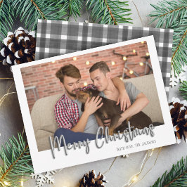 Cartão De Festividades Silver Feliz Bolha de Natal Letras Xadrez Branco