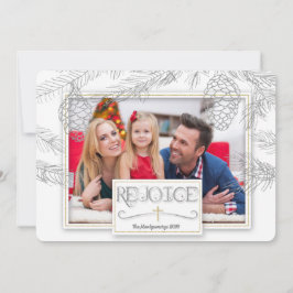 Cartão De Festividades Silver Pines Aproveita Foto da Cruz Cristã